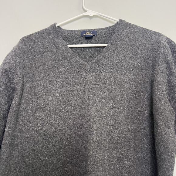 Brooks Brothers 346 Mens Merino Wool V Neck Sweater Gray Sz XL Office Preppy - Picture 5 of 11